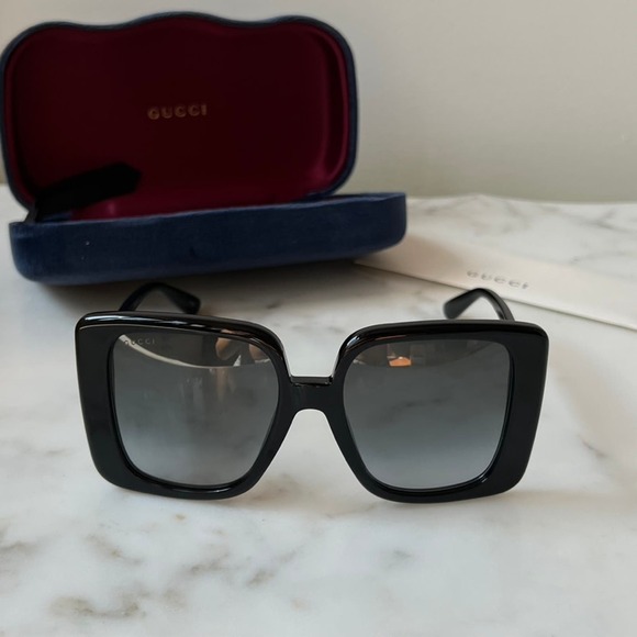 NEW Gucci GG1314S Black Oversized Square Sunglasses - Picture 5 of 10